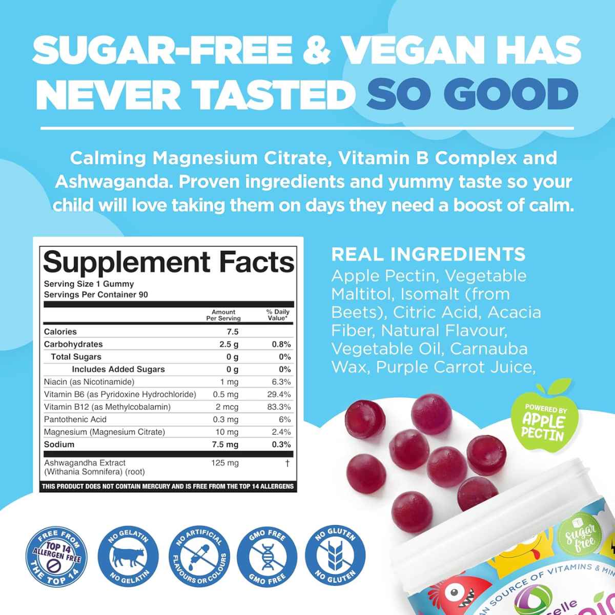 nutracelle nutramin Mejora del Estado de Ánimo - 90 Gomitas - Tabla Nutricional - Haz Tu Pedido
