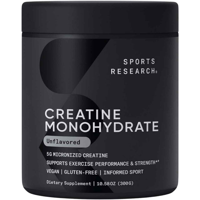Sports Research Monohidrato de Creatina Micronizada - 300 g - Haz Tu Pedido
