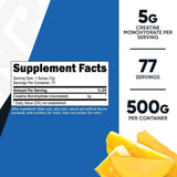 Nutricost Monohidrato de Creatina 5 g - Sabor piña y mango - 500 g - Tabla Nutricional - Haz Tu Pedido