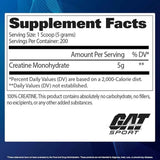 Gat Sport Monohidrato de creatina - 1000 g - Tabla Nutricional - Haz Tu Pedido