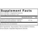 Force Factor Resveratrol  200 mg - 120 Cápsulas - Tabla Nutricional - Haz Tu Pedido