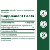 MegaFood Magnesio 300 mg 120 Cápsulas - Tabla Nutricional - Haz Tu Pedido