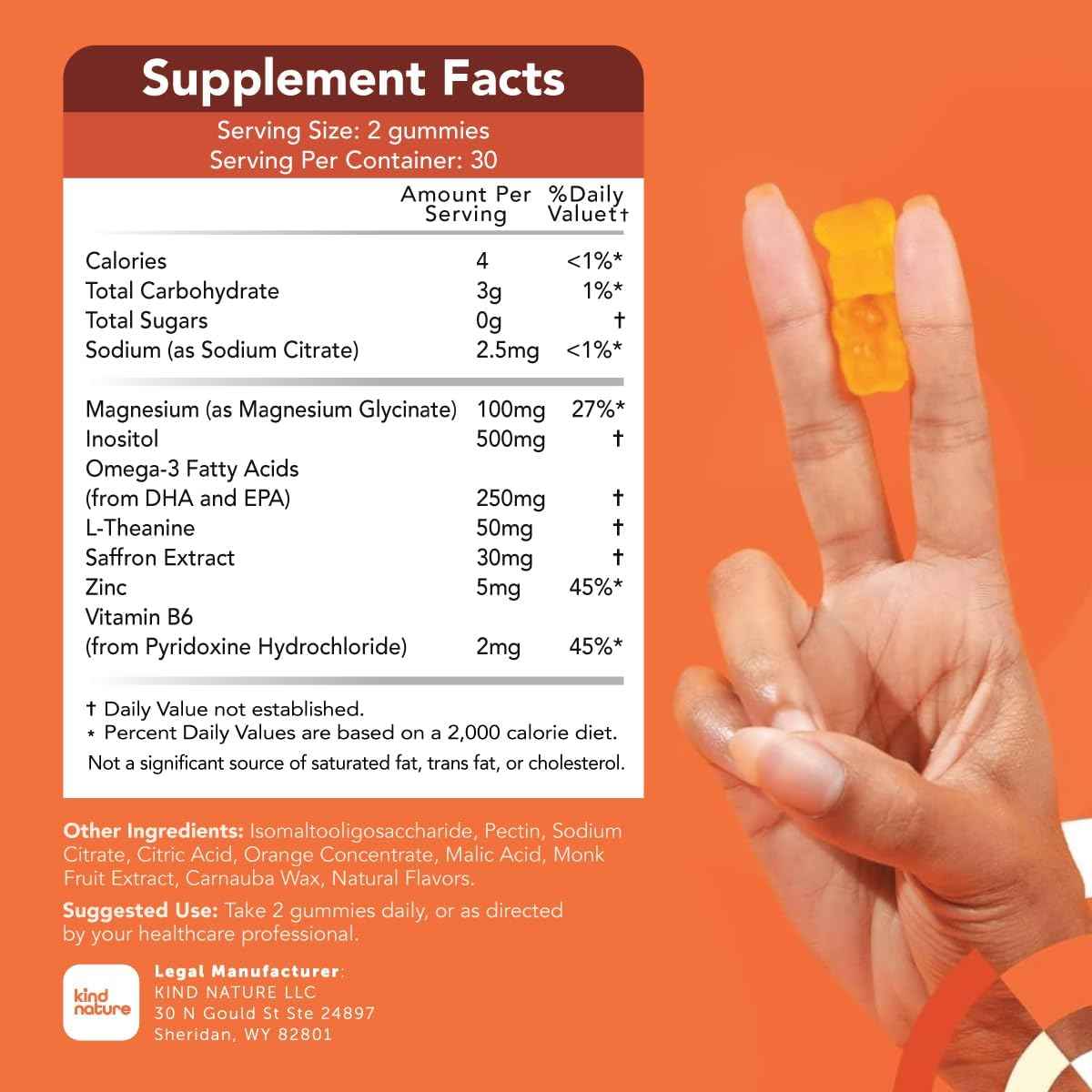 Gojoy Naturals vitaminas para el cerebro para niños 60 Gomitas Veganas - 60 Servicios - Tabla Nutricional - Haz Tu Pedido