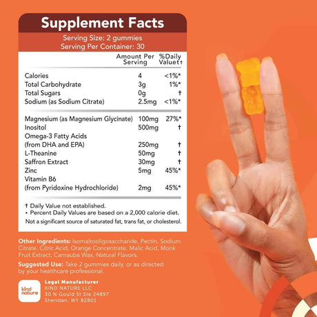 Gojoy Naturals vitaminas para el cerebro para niños 60 Gomitas Veganas - 60 Servicios - Tabla Nutricional - Haz Tu Pedido