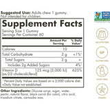 Solgar Vitamina D3 5000 IU - Sabor Fresa - 60 Gomitas - Tabla Nutricional - Haz Tu Pedido