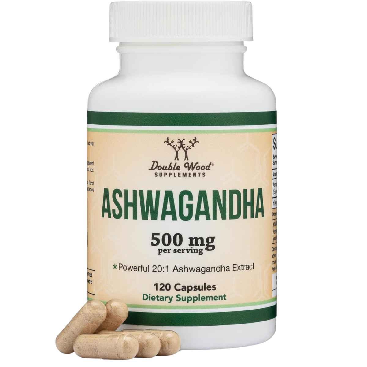 Double Wood - Extracto de Ashwagandha (500 mg - 120 Cápsulas)