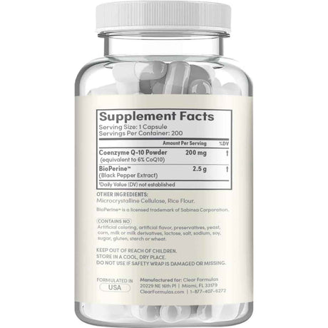Coenzima CoQ10 - 200 mg - 200 Cápsulas