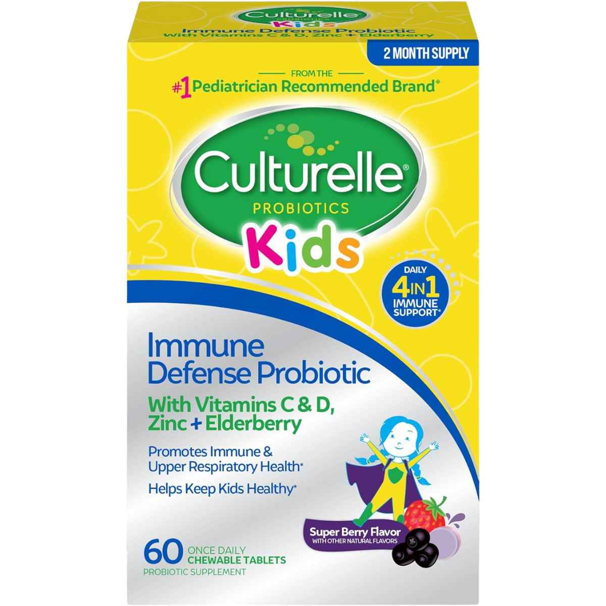 Culturelle Probiótico Defensa Inmunológica - Sabor Bayas - 60 Masticables - Haz Tu Pedido