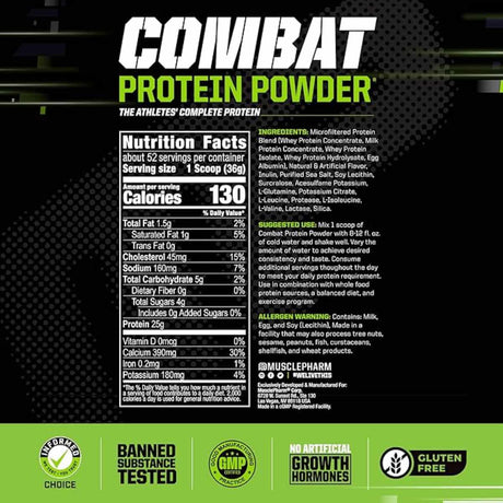 MusclePharm Proteína en Polvo - Sabor Horchata - 4 lb - Tabla Nutricional - Haz Tu Pedido