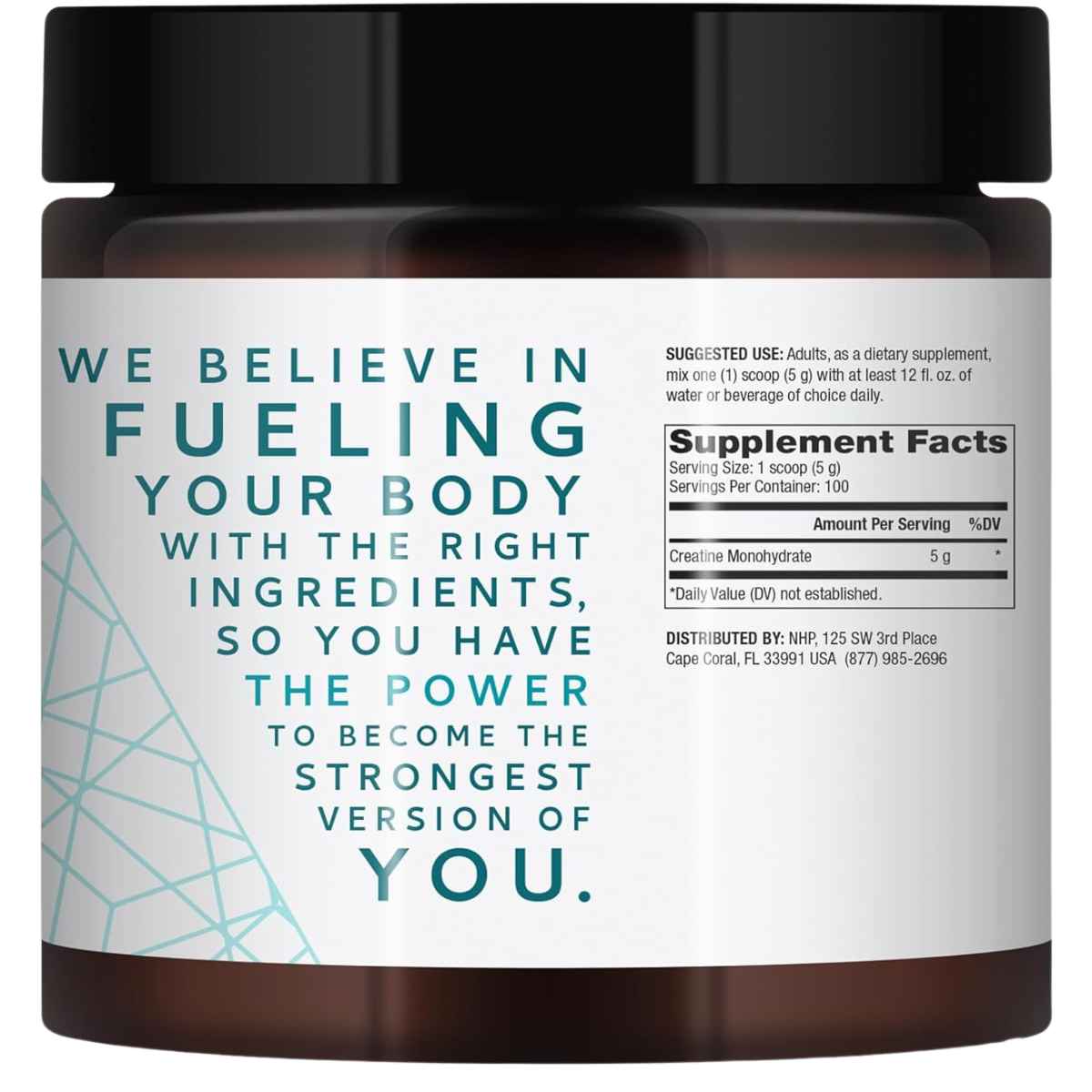 Dr. Mercola Monohidrato de Creatina 5 g - 500 g - Tabla Nutricional - Haz Tu Pedido