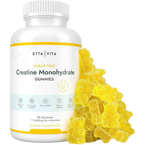 Etta Vita monohidrato de Creatina - Sabor Limón - 90 Gomitas - Haz Tu Pedido