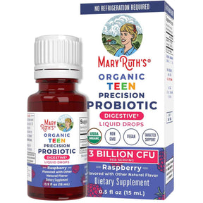 MaryRuth Organics Probiótico para Adolescentes Digestión Óptima 3 Mil Millones CFU - Sabor Frambuesa - 15 ml - Haz Tu Pedido