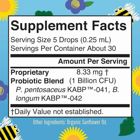 MaryRuth Organics Gotas Líquidas Probióticas de Precisión Orgánicas para Cólico Infantil 1 Mil Millones CFU - 8 ml - Tabla Nutricional - Haz Tu Pedido