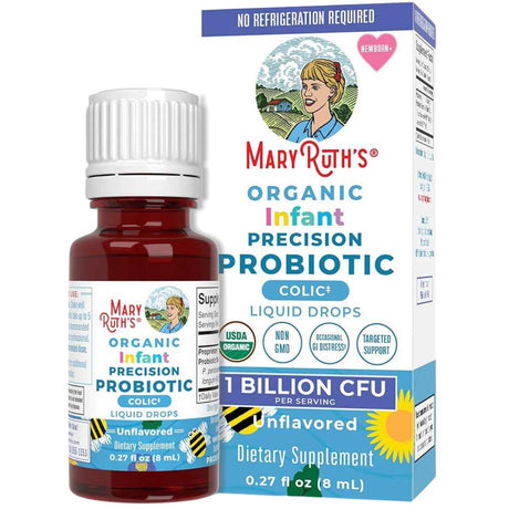 MaryRuth Organics Gotas Líquidas Probióticas de Precisión Orgánicas para Cólico Infantil 1 Mil Millones CFU - 8 ml - Haz Tu Pedido