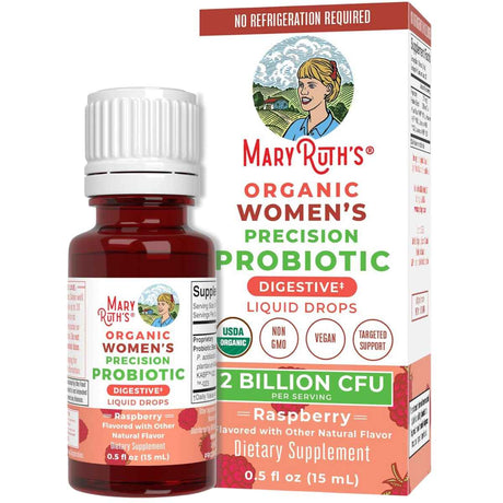 MaryRuth Organics Probiótico para Mujer Digestión Óptima 2 Mil Millones CFU - Sabor Frambuesa - 15 ml - Haz Tu Pedido