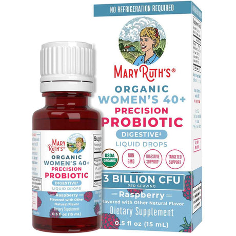 MaryRuth Organics Probiótico Digestivo para Mujeres Mayores de 40 3 Mil Millones CFU - Sabor Frambuesa - 15 ml - Haz Tu Pedido