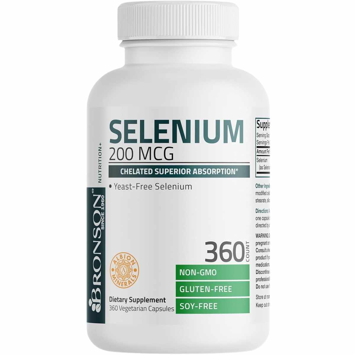Bronson Selenio  200 mcg - 360  Cápsulas Vegetarianas - Haz Tu Pedido