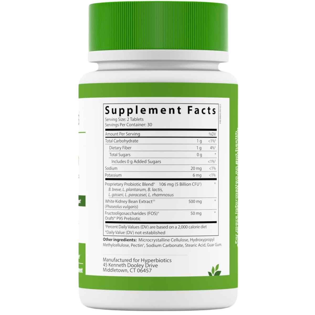 Hyperbiotics Probiótico PRO-Lean Para Saciedad y Metabolismo Saludable 5 Mil Millones CFU - 60 Tabletas de Liberación Prolongada - Tabla Nutricional - Haz Tu Pedido
