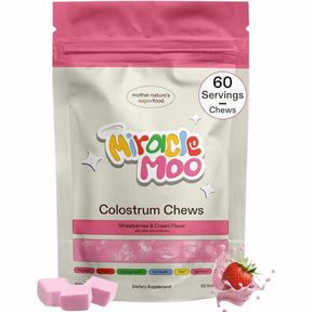 Miracle Moo Calostro - Sabor Fresa - 60 Masticables - Haz Tu Pedido