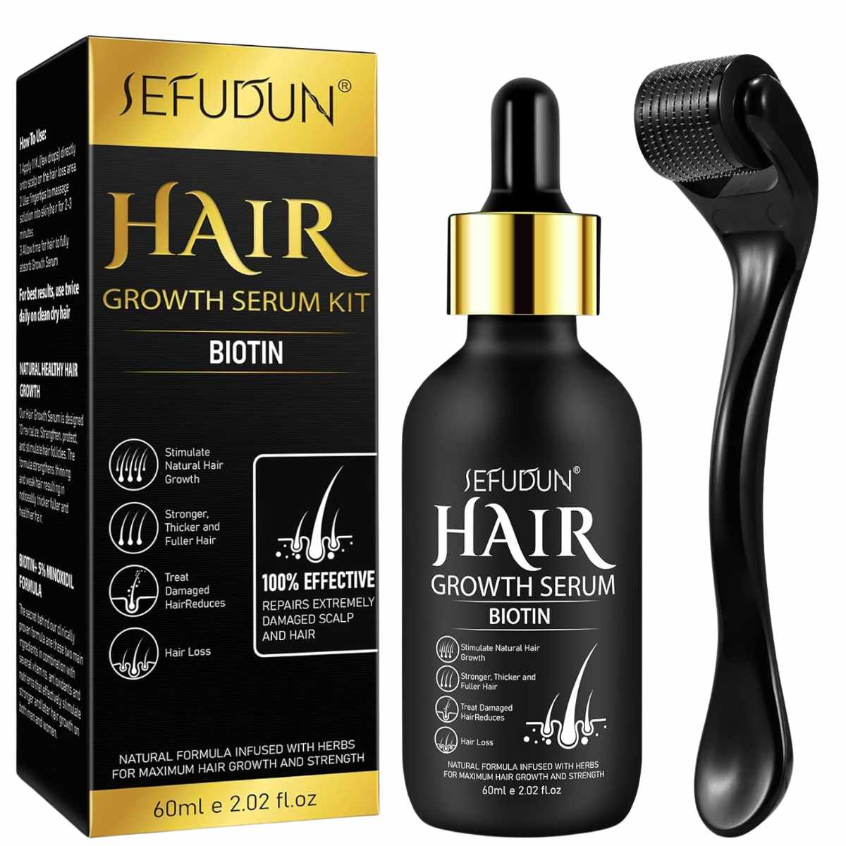 Sefudun Biotina con Minoxidil Crecimiento del Cabello - 60 ml