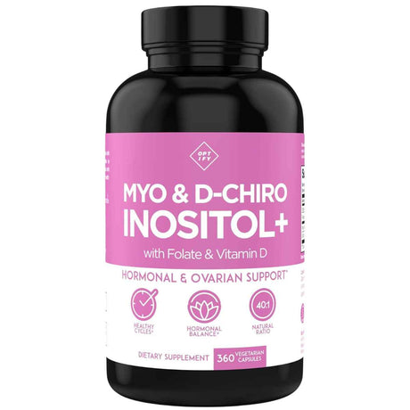 Optify Myo y D-Chiro Inositol con Folato y Vitamina D - 360 Cápsulas Vegetarianas - Haz Tu Pedido