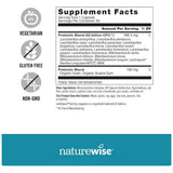 NatureWise Probioticos 60 Mil Millones CFU - 30 Cápsulas - Tabla Nutricional - Haz Tu Pedido