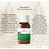 Karden Aceite de Trementina de Pino - 50 ml - Tabla Nutricional - Haz Tu Pedido