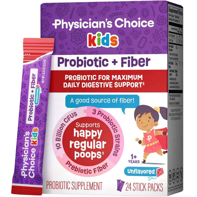 Physician's Choice Probiótico y Fibra para Niños 10 Mil Millones CFU - 24 Tubito - Haz Tu Pedido