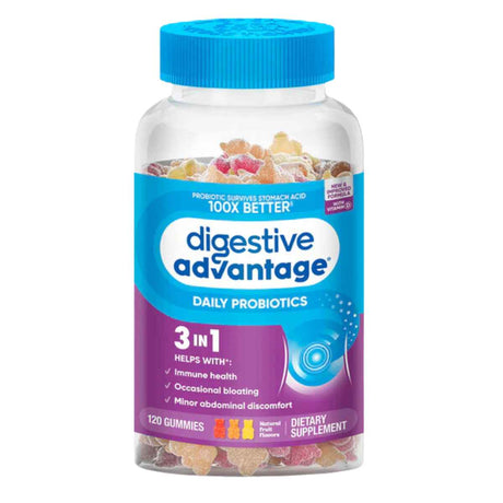 Digestive Advantage Probiótico Diario - Sabor Frutas - 120 Gomitas - Haz Tu Pedido