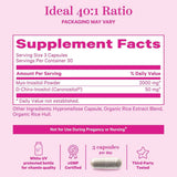 Pink Stork Myo Inositol y D Chiro Inositol para la Salud Hormonal - 90 Cápsulas - Tabla Nutricional - Haz Tu Pedido