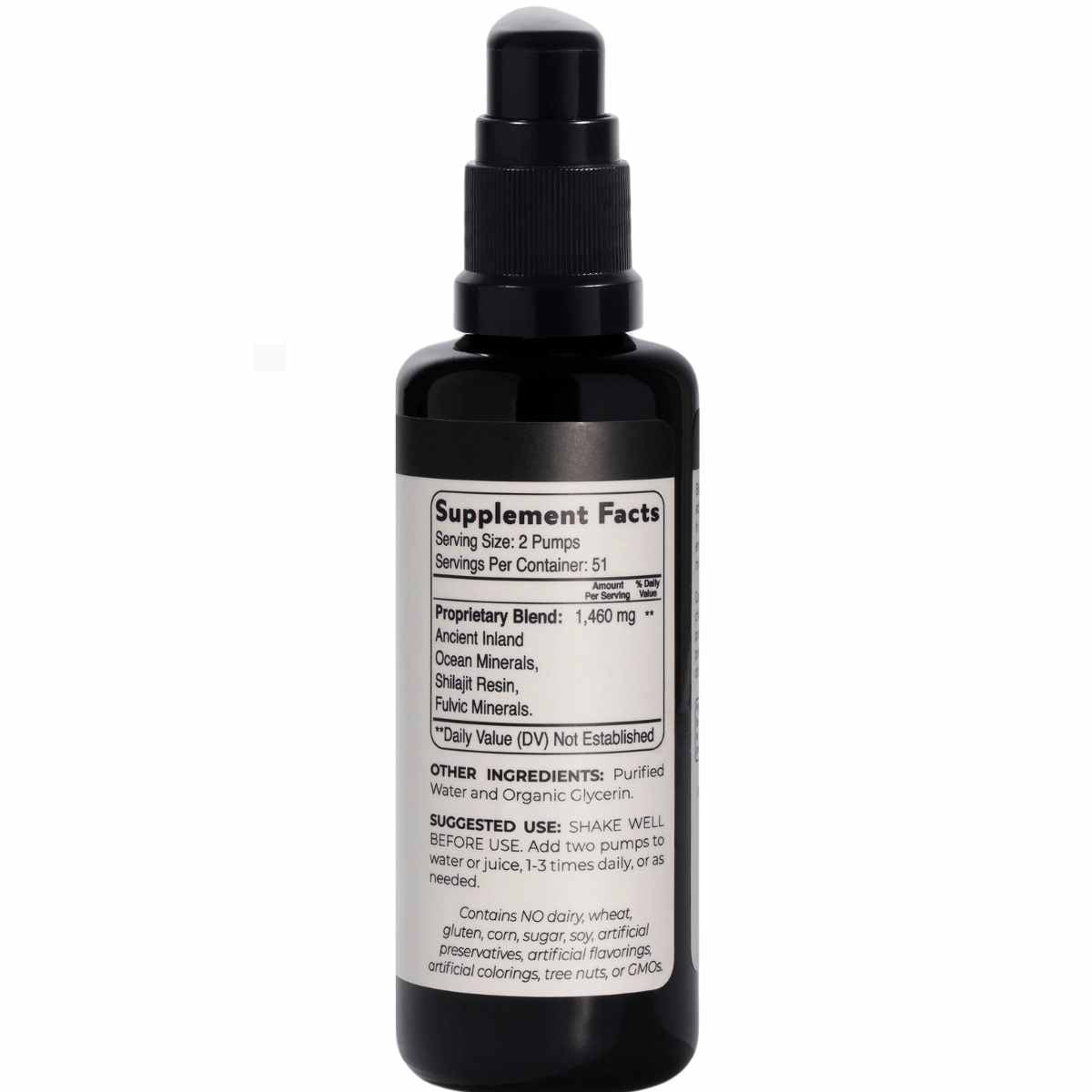 Blisque Shilajit Liquido - 60 ml - Tabla Nutricional - Haz Tu Pedido