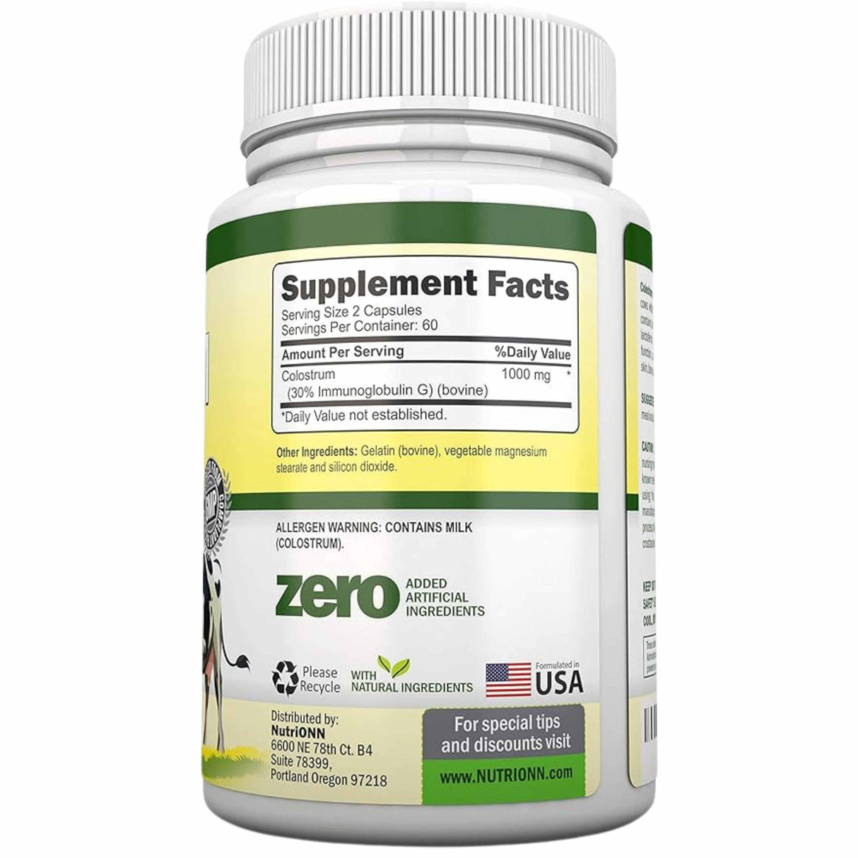 Descubre la potencia del Calostro en sus 1000mg y 120 cápsulas: refuerza tu sistema inmunológico y mejora tu bienestar diario