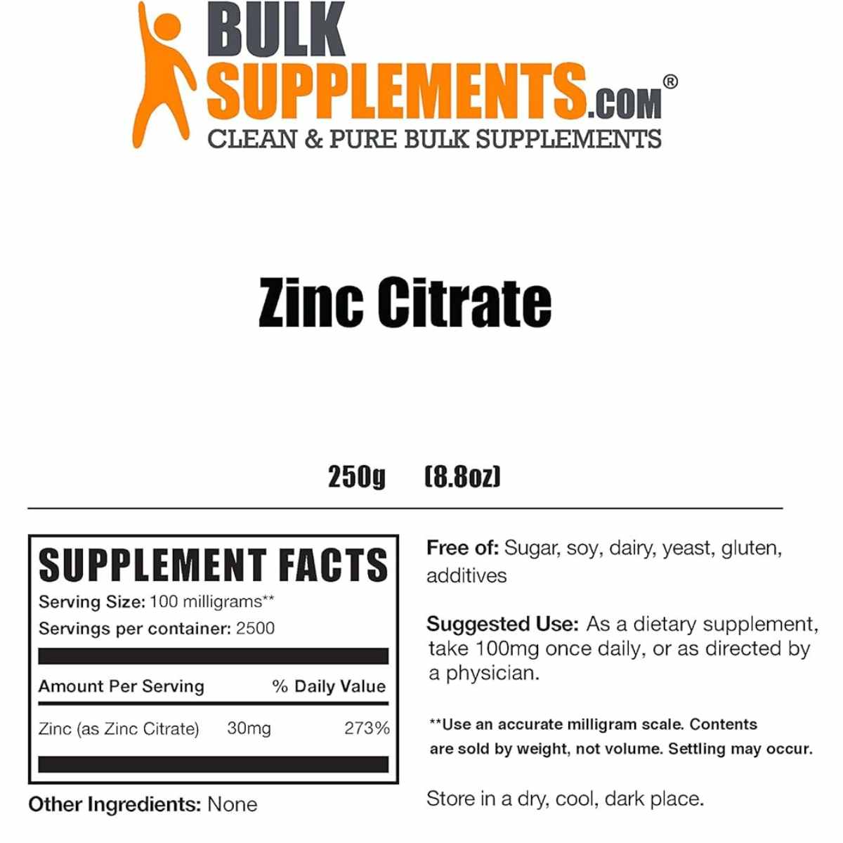 Descubre la potencia del Citrato de Zinc en nuestro polvo de 250 gramos. ¡Refuerza tu bienestar con este increíble suplemento ahora disponible!