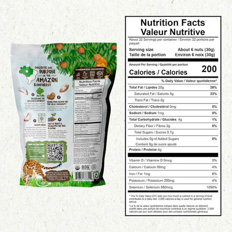 Floresta Empe Nuez de Brasil  - 907 g - Tabla Nutricional - Haz Tu Pedido