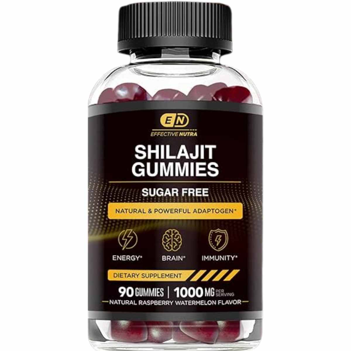  ¡Experimenta el poder del Shilajit de Efective Nutra en una presentación deliciosa de 90 gomitas sabor a frambuesa! Obtén 1000 mg de energía y vitalidad en cada mordisco.