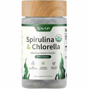 Snap Supplements Espirulina con Clorela - 120 Cápsulas