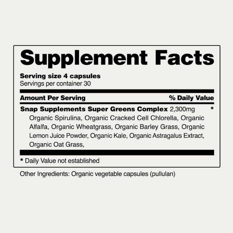 Snap Supplements Espirulina con Clorela - 120 Cápsulas