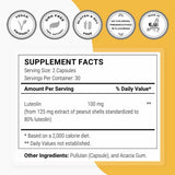 Luteolina 100 mg - 60 Cápsulas Vegetarianas - Tabla Nutricional
