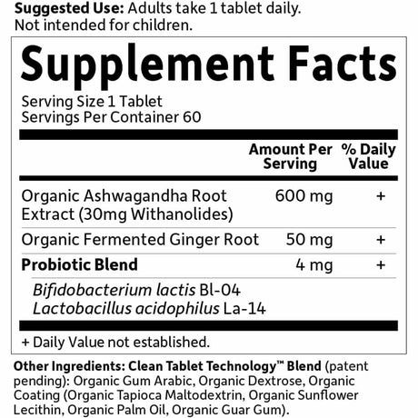  "Ashwagandha y Probióticos de Garden of Life: 60 Tabletas Veganas"