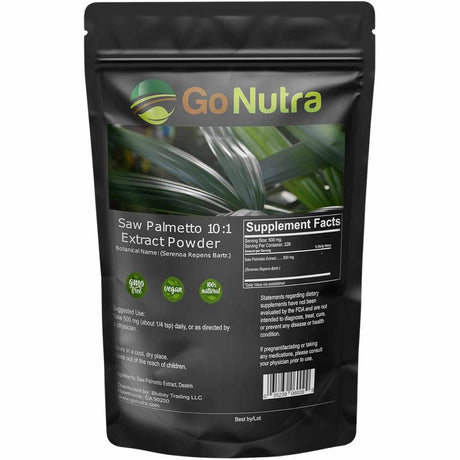 Explora el Extracto de Saw Palmetto en Polvo de Go Nutra para mejorar la salud de la próstata y la función urinaria. Con propiedades antioxidantes y beneficios hormonales, es una opción natural para un estilo de vida activo y saludable.
