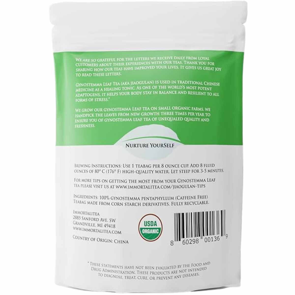  "Descubre el Té Orgánico de Jiaogulan de Immortalitea: 30 bolsas de sabor y bienestar en cada caja."