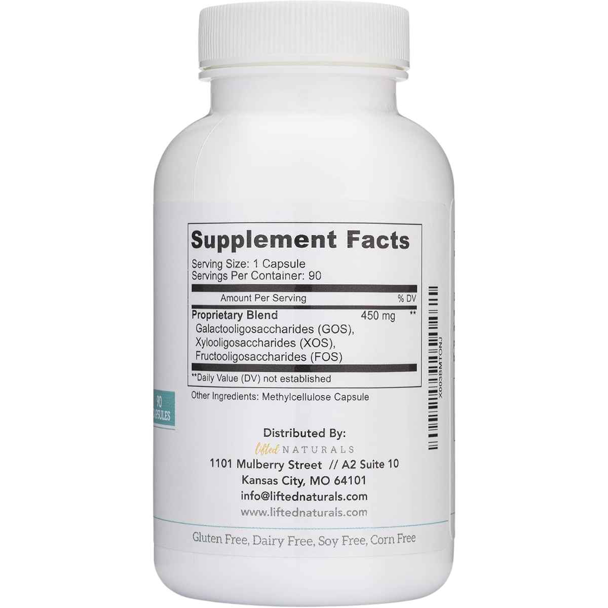 Lifted Naturals Prebiótico  - 90 Cápsulas - Tabla Nutricional - Haz Tu Pedido