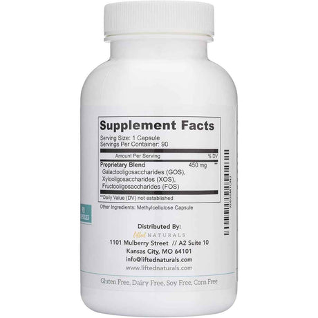 Lifted Naturals Prebiótico  - 90 Cápsulas - Tabla Nutricional - Haz Tu Pedido