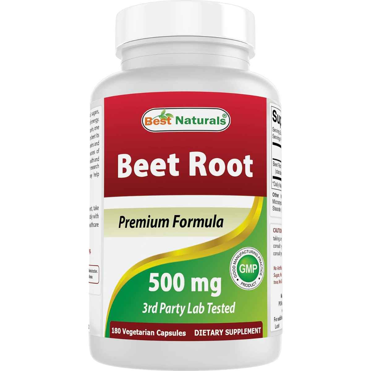 Best Naturals Raíz de Remolacha 500 mg - 180 Cápsulas Vegetarianas - Haz Tu Pedido