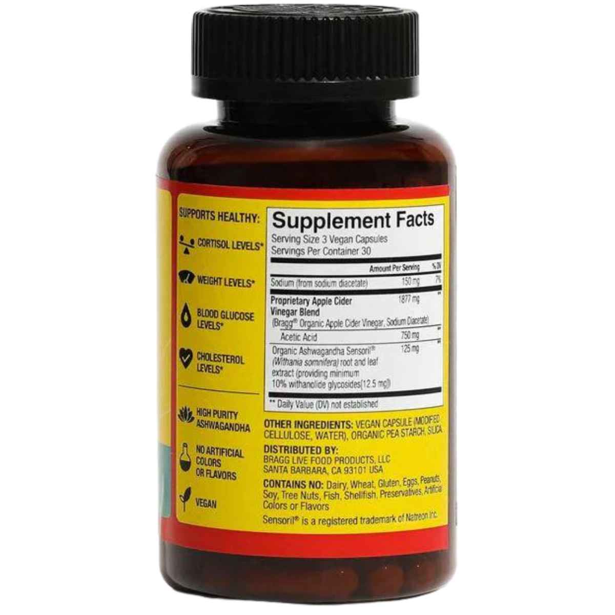 Bragg Vinagre de Sidra de Manzana Balance Diario - 90 Cápsulas - Tabla Nutricional - Haz Tu Pedido