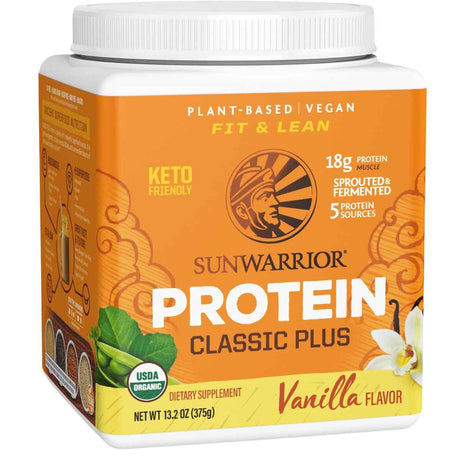 Sunwarrior Proteína Vegana Clásica Plus 18 g - Sabor Vainilla - 375 g - Haz Tu Pedido