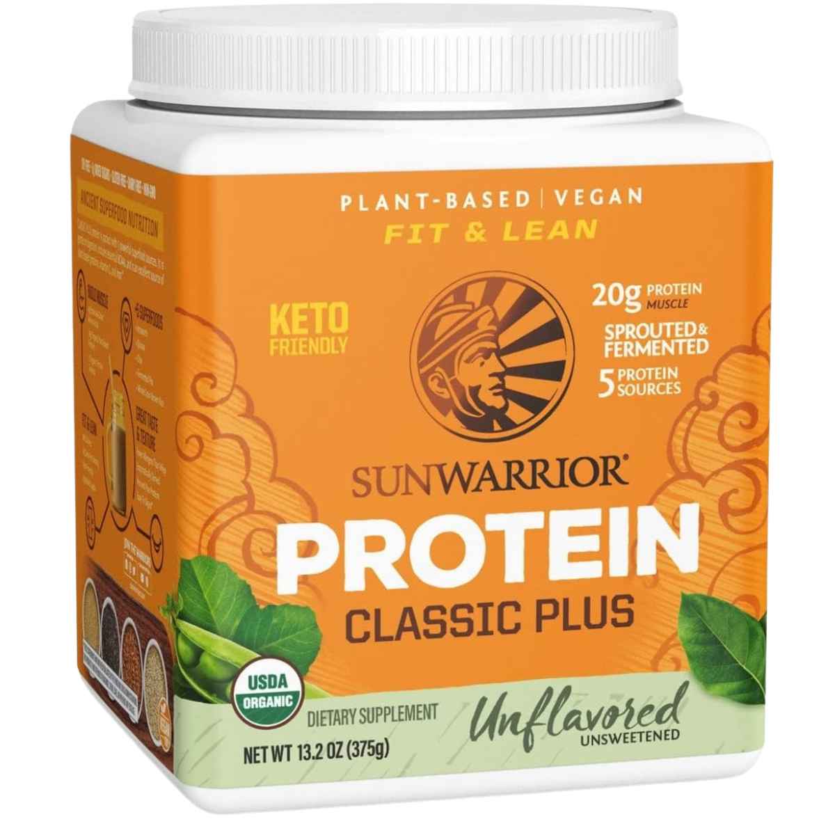 Sunwarrior Proteína Vegana Clásica Plus 20 g - Sabor Sin Sabor - 375 g - Haz Tu Pedido