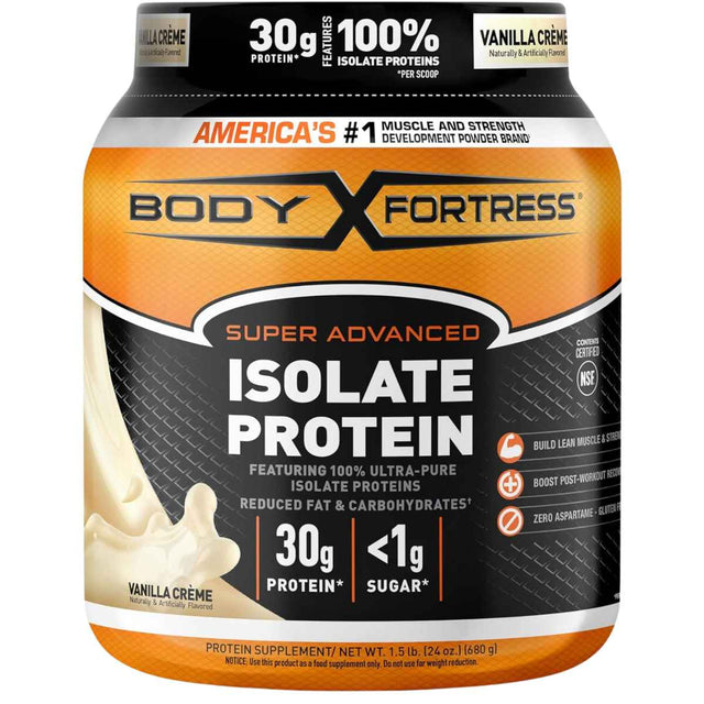 Body Fortress Proteína Aislada 30 g - Sabor Vainilla - 680 g - Haz Tu Pedido