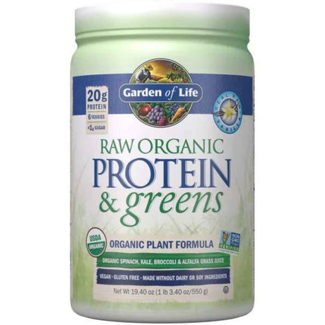 Garden of Life Proteína Orgánica Cruda y Verduras 20 g - Sabor Vainilla - 550 g - Haz Tu Pedido