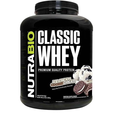 NutraBio Proteína de Suero Clásica - Sabor Helado de sueño de Galleta - 5 polvo - Haz Tu Pedido